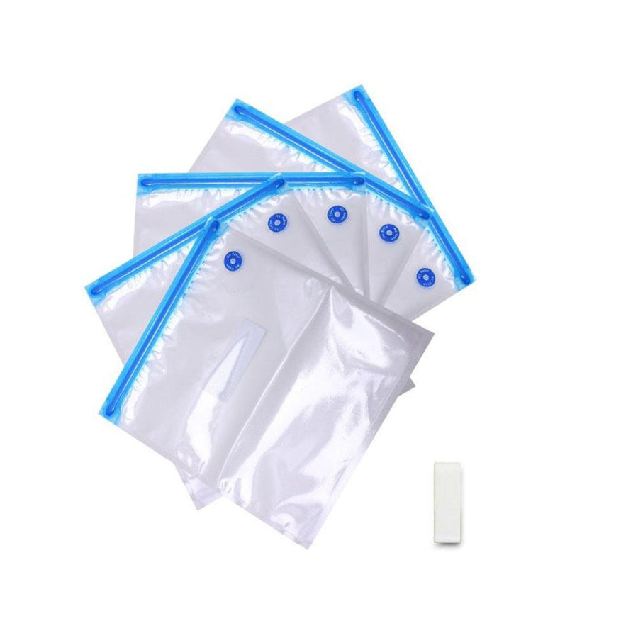 10Pcs/Set Reusable Vacuum Storage Bag Food Air Vacuum Compressed Bag w/ Sealing Clips for Clothes Food Storage Organizer - MRSLM