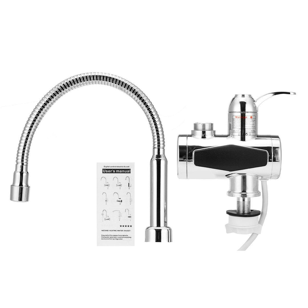 220V Electric Faucet Kitchen Bathroom Faucet Water Heater LED Display - MRSLM