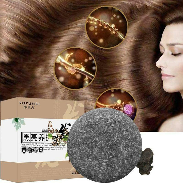 Herbal Polygonum Essence Hair Darkening Shampoo Bar Soap Natural Mild Formula Hair Shampoo Gray Hair Reverse Hair Cleansing Soap - MRSLM