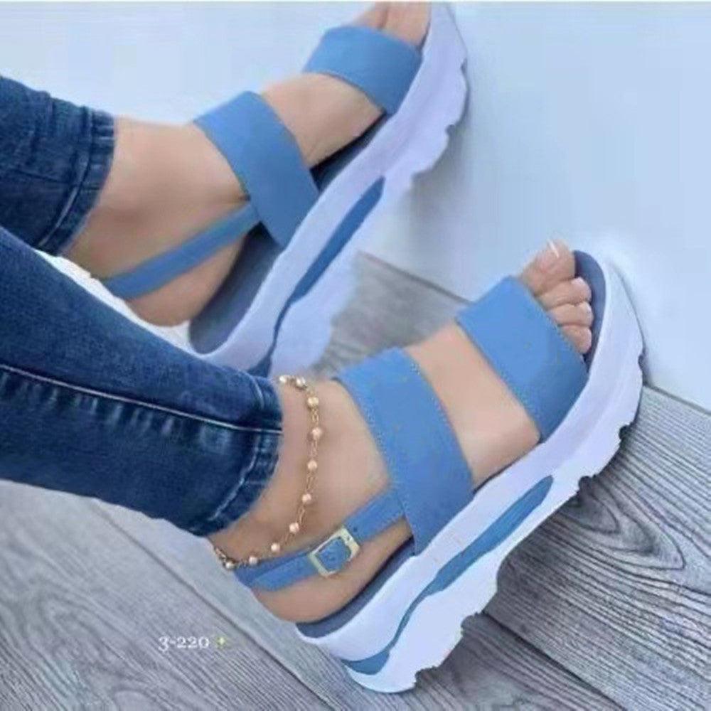 Statement Round Toe Platform Casual Women's Sandals - MRSLM