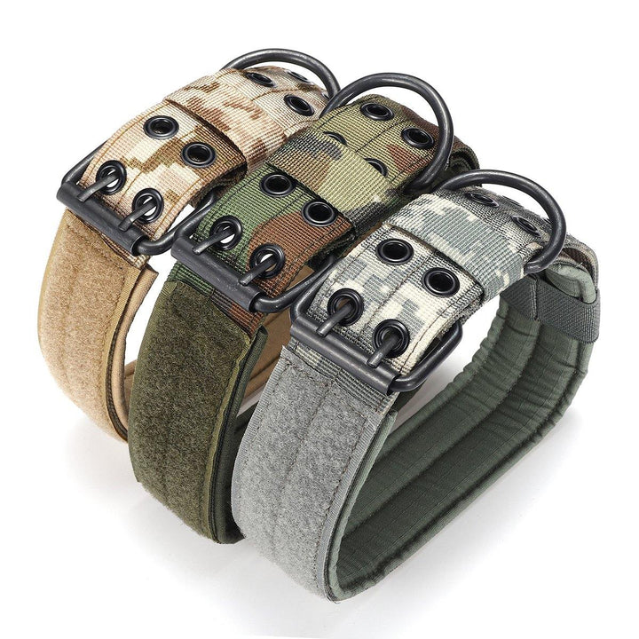 XL Tactical Military Adjustable Dog Training Collar Nylon Leash w/Metal Buckle - MRSLM