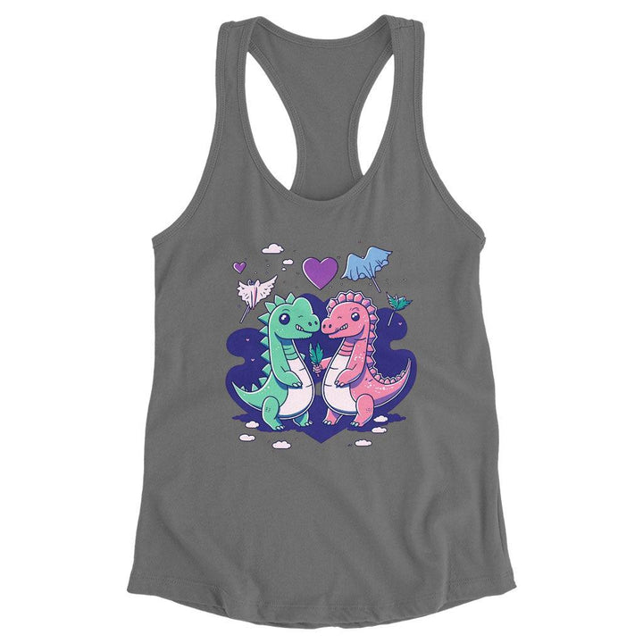 Dinosaur Graphic Racerback Tank - Cartoon Tank - Themed Workout Tank - MRSLM