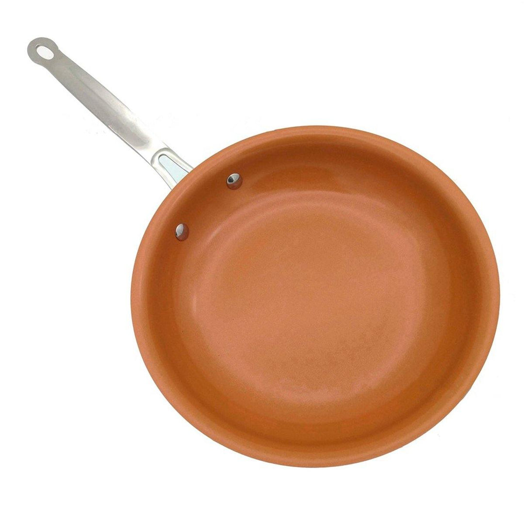 8/10/12 Inch Non Stick Copper Frying Pan Universal For Gas & Induction Cooker - MRSLM