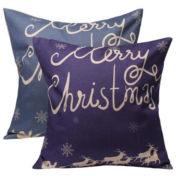 Christmas Letters Throw Pillow Case Square Sofa Office Cushion Cover Home Decor - MRSLM