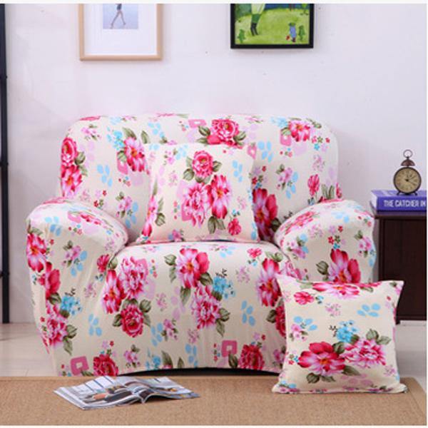 One Seater Textile Spandex Strench Flexible Printed Elastic Sofa Couch Cover Furniture Protector - MRSLM