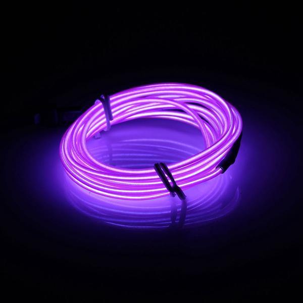 2M EL Led Flexible Soft Tube Wire Neon Glow Car Rope Strip Light Xmas Decor DC 12V - MRSLM