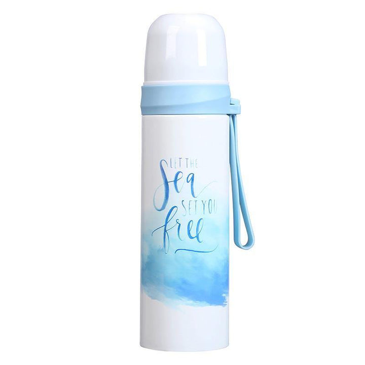 Flamingo Pattern Insulated Water Cup Portable Water Bottle Stainless Steel Material Bottle - MRSLM