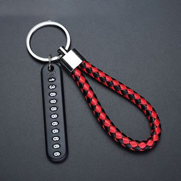 Braided Phone Number Key Chain