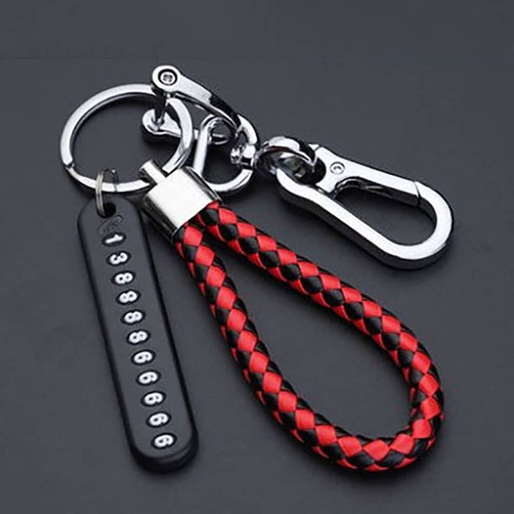 Braided Phone Number Key Chain