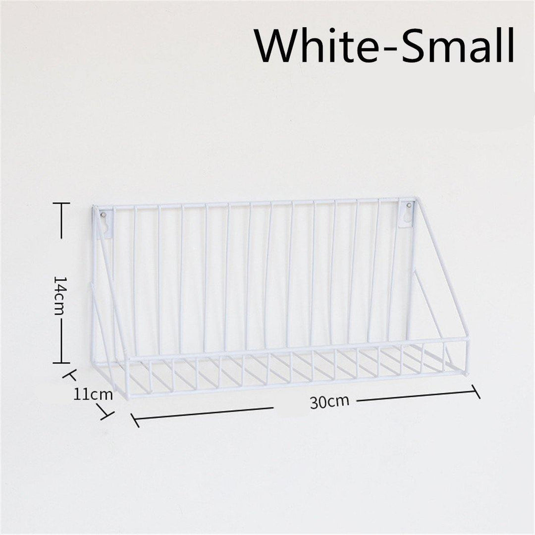 Iron Wall Shelf Mounted Storage Rack Organization Bedroom Kitchen Home Kid Room DIY Decoration Holder - MRSLM