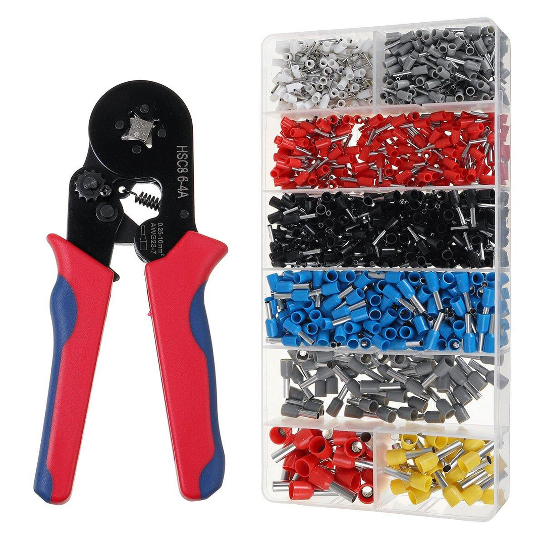 0.25-10mm² Adjustable Crimper 1200PCS Wire Terminals Crimping Plier Tools Set - MRSLM