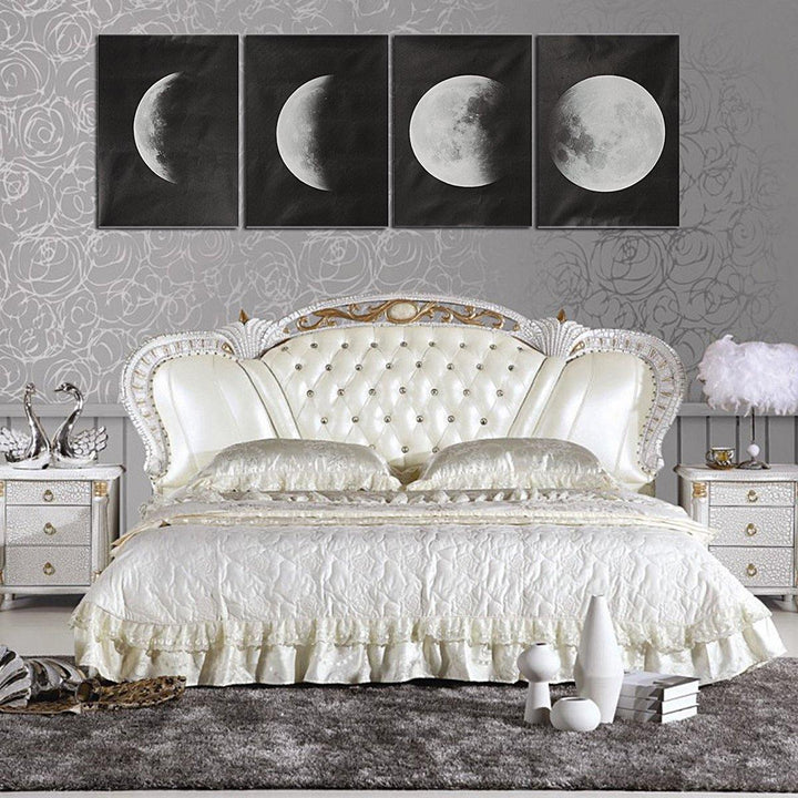 4Pcs/Set Moon Wall Decor Poster Art Print Canva Wall Picture Home Decorations - MRSLM