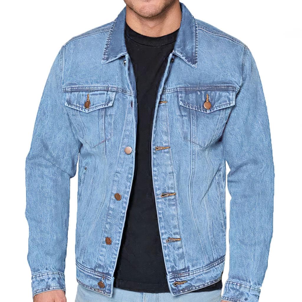 Savage Light Washed Men's Denim Jacket - Funny Denim Jacket - Graphic Jacket for Men - MRSLM