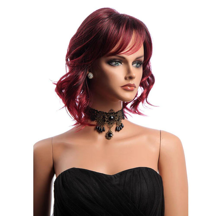 14 Inch Short Curly Synthetic Hair Wigs KANEKALON Side Bang Fashion Lady Women - MRSLM