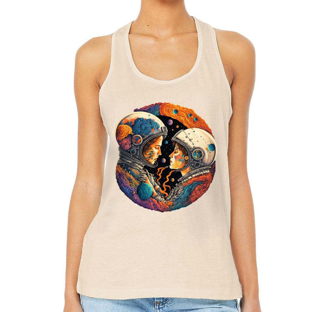 Love Astronaut Women's Racerback Tank - Fantasy Tank Top - Art Workout Tank - MRSLM