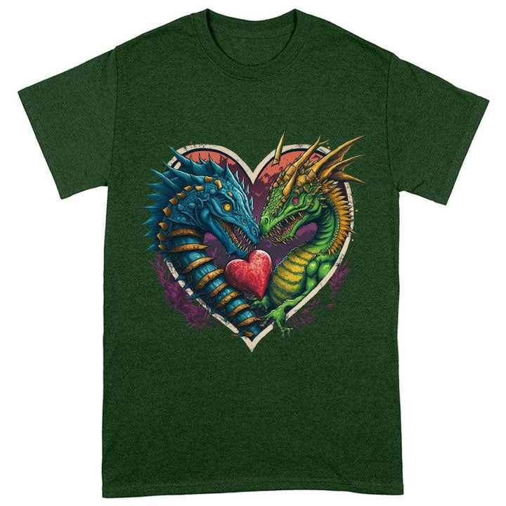 Animal Themed Heavy Cotton T-Shirt - Dinosaur Graphic Tee Shirt - Colorful T-Shirt - MRSLM