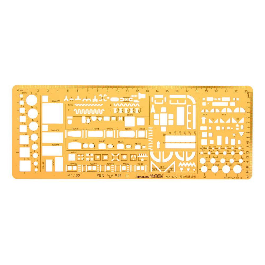 1:100 1:200 Double Scale Combo Architecture Building Formwork Drawing Template KT Soft Ruler Stencil - MRSLM