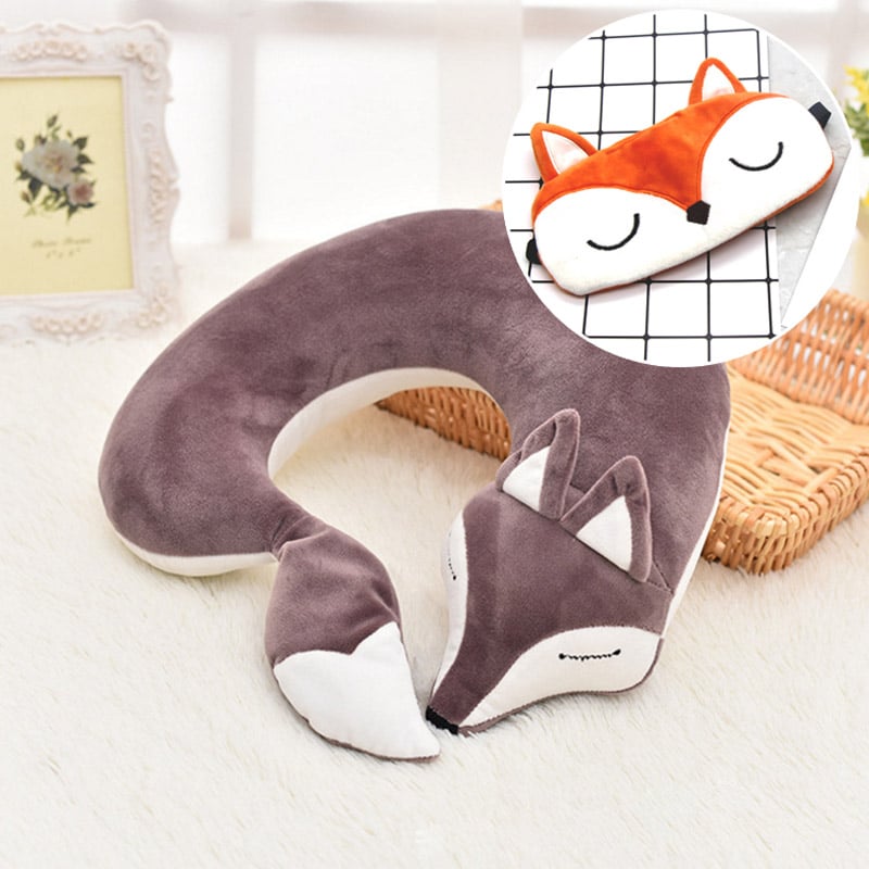 Lovely Fox Shaped Plush Travel Pillows