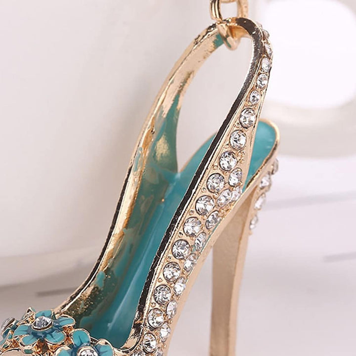 Crystal High Heel Shoe Shaped Metal Keychain