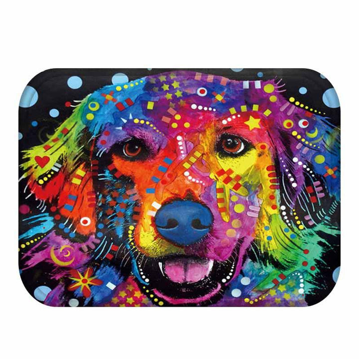 KC-M1 40x60cm Animal Dog Painting Mat Coral Fleece Rug Absorbent Bathroom Anti Slip Carpet - MRSLM