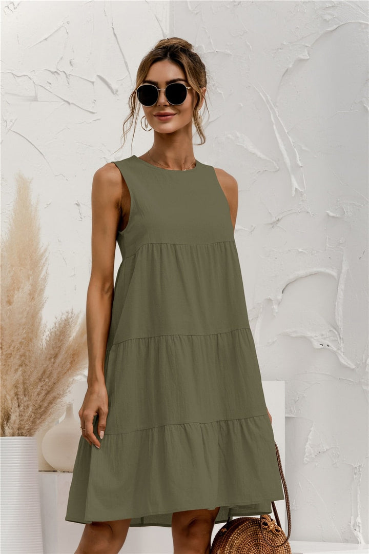 Women's Summer Sleeveless O-Neck Dress