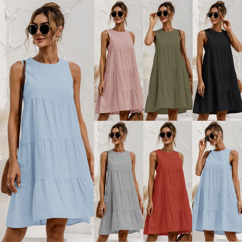 Women's Summer Sleeveless O-Neck Dress