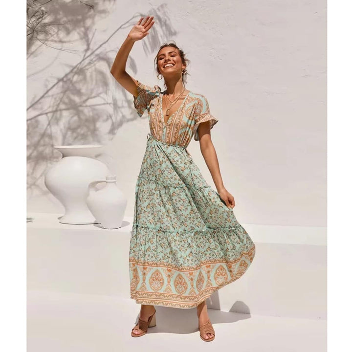 Boho Floral Women's Maxi Dress