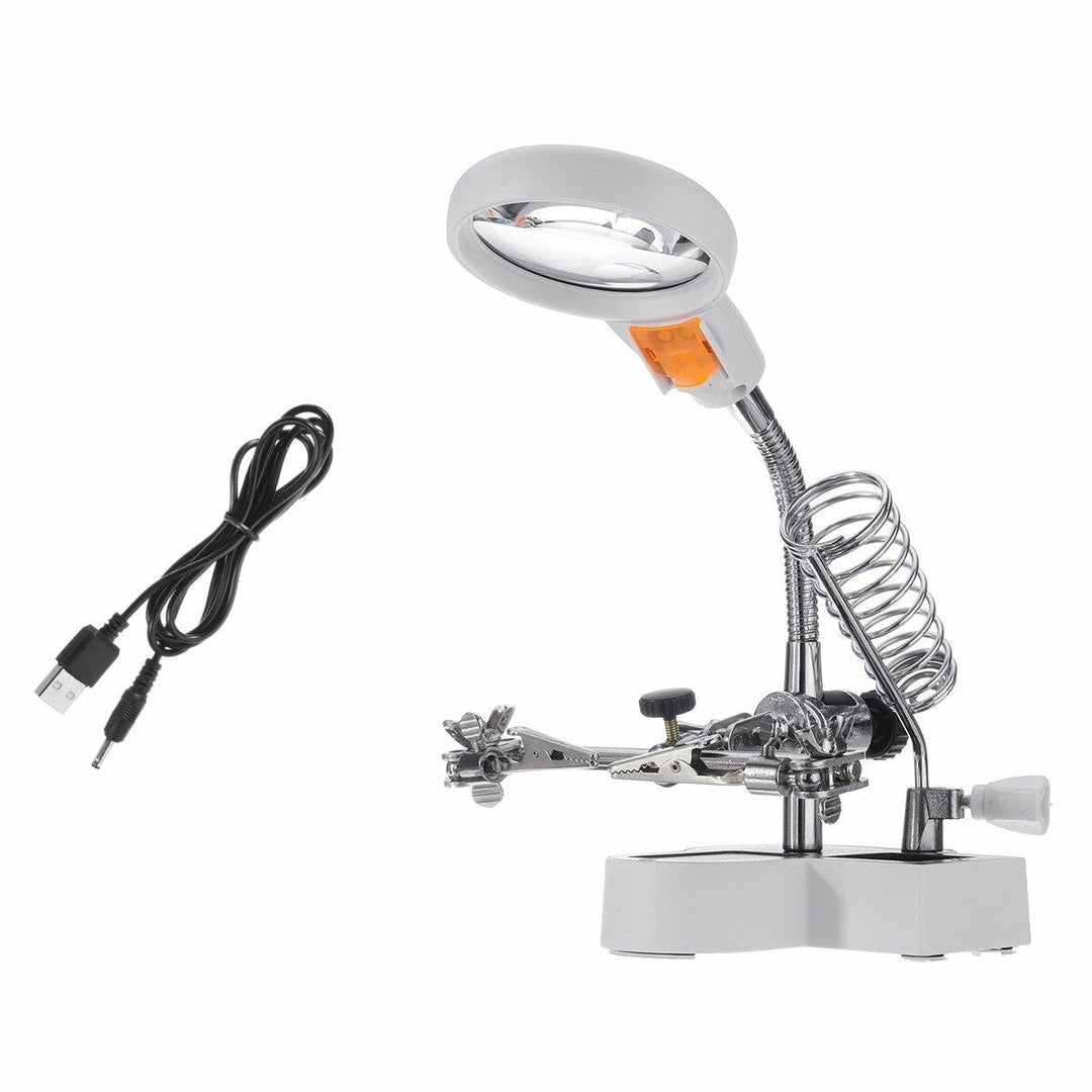 4.5x-11x Magnifier Desk Lamp Desktop Magnifying Glasses Repair Clampwith LED Light - MRSLM