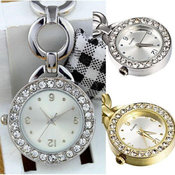 Luxury Rhinestone Round Dial Nurse Watch Brooch Pin Quartz Fob Pocket Watch - MRSLM