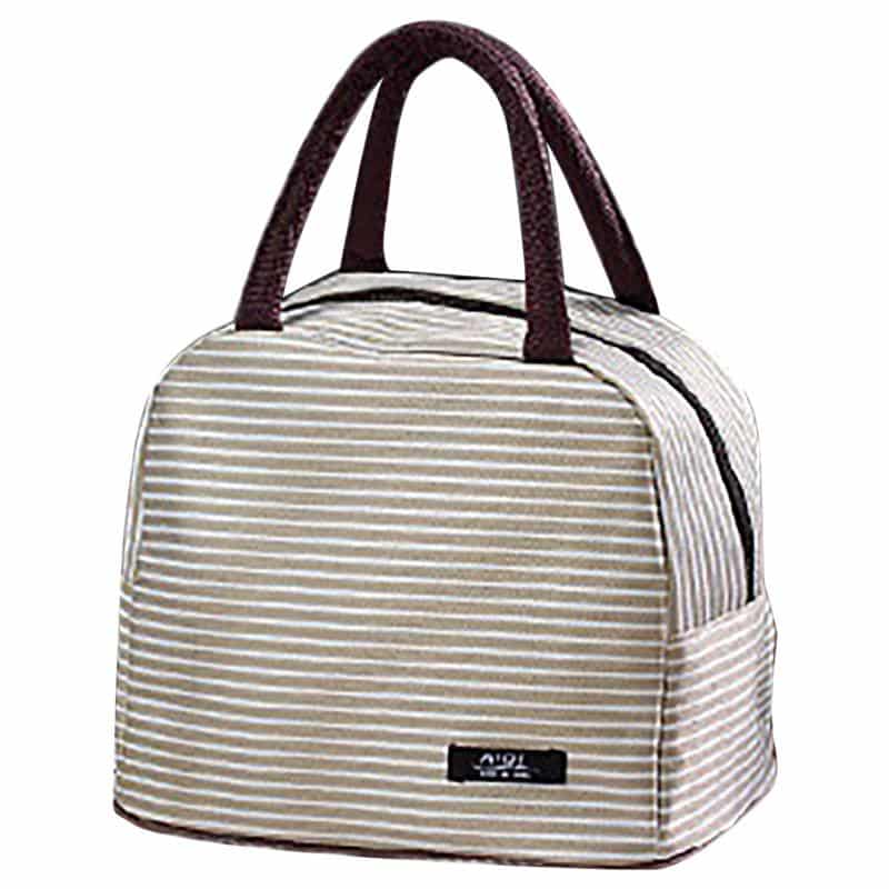 Striped Oxford Cooler Lunch Bags for Kids