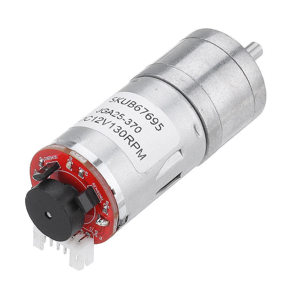 Machifit 25GA370 DC 12V Micro Gear Reduction Motor with Encoder Speed Dial Reducer - MRSLM