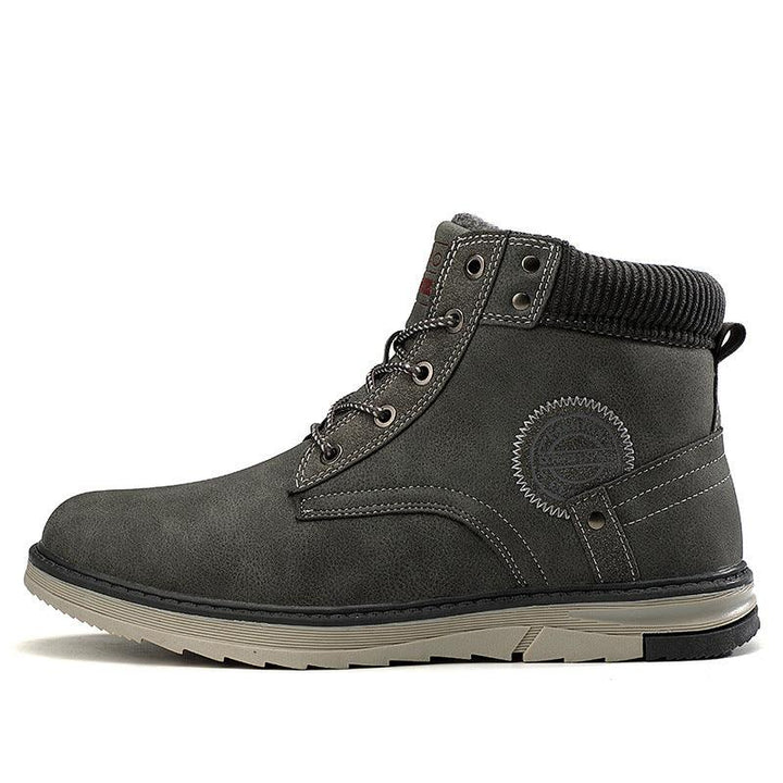 Martin Boots Men's New High-top Men's Shoes Plus Cashmere Men's Leather Boots - MRSLM