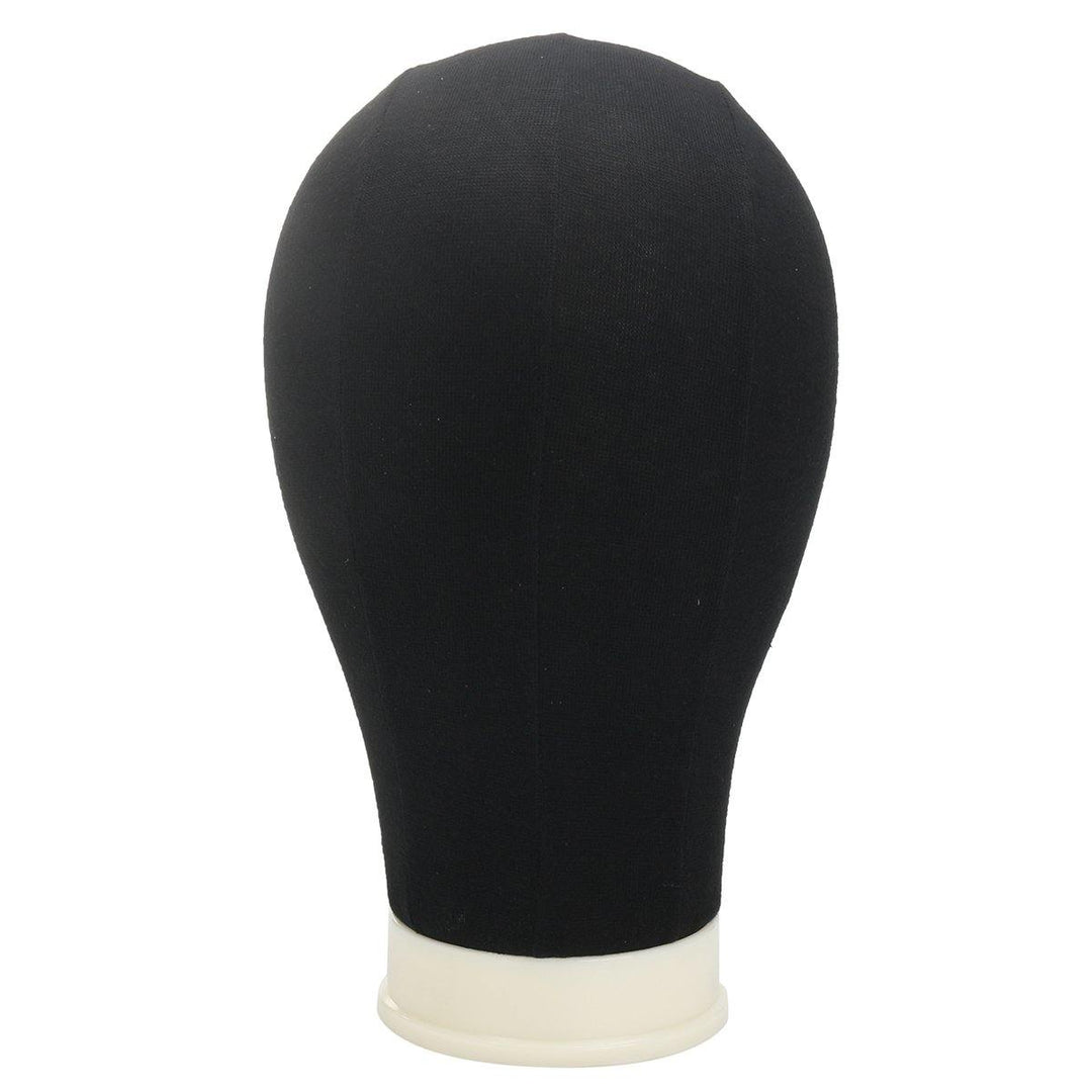 20-25'' Canvas Block Head Set with Mount Hole Plate Mannequin Model Cap Wigs Jewelry Display Stand - MRSLM