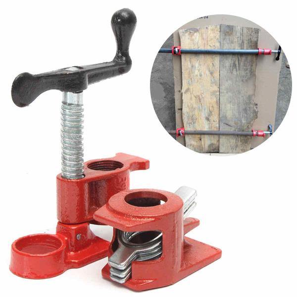 1/2inch Wood Gluing Pipe Clamp Set Heavy Duty Profesional Wood Working Cast Iron Carpenter's Clamp - MRSLM