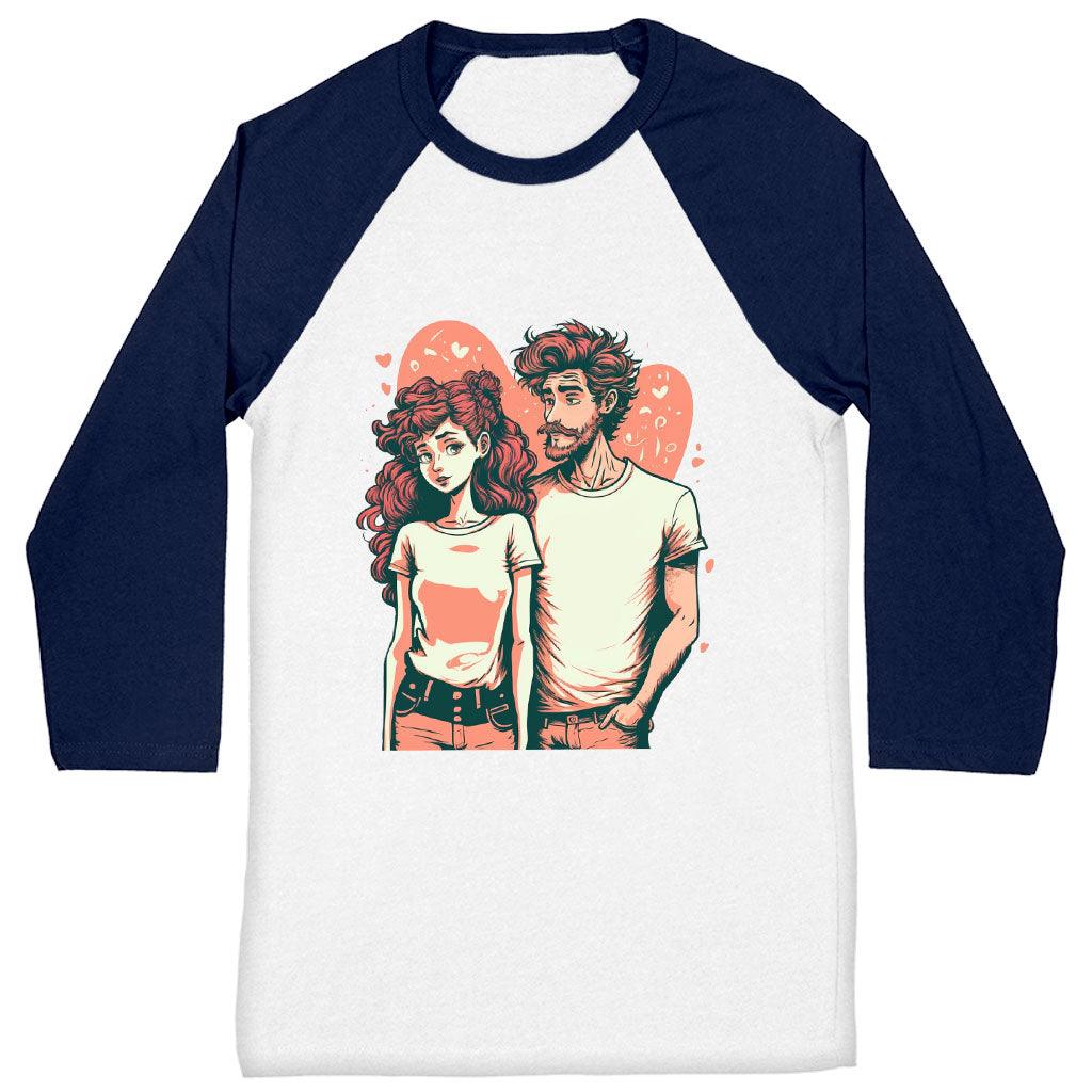 Love Print Baseball T-Shirt - Romantic T-Shirt - Printed Baseball Tee - MRSLM