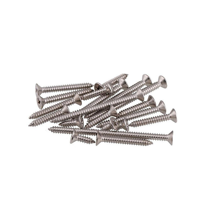 Suleve M2.3SP1 100Pcs M2.3 304 Stainless Steel Cross Flat Head Self Tapping Screw Wood Screws Speaker Screws Optional Length - MRSLM