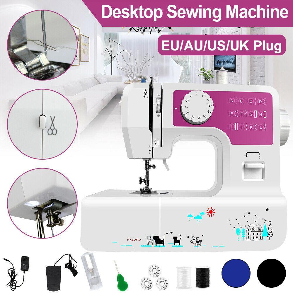 12 Stitches Electric Multi-function Portable Home Desktop Sewing Machine with LED Light - MRSLM