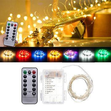 Battery Powered 5M 50LEDs Waterproof Silver Wire Fairy String Light for Christmas +Remote Control - MRSLM