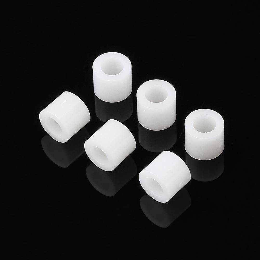 100Pcs M4 White Nylon ABS Non-Threaded Spacer Round Hollow Standoff For PC Board Screw Bolt - MRSLM