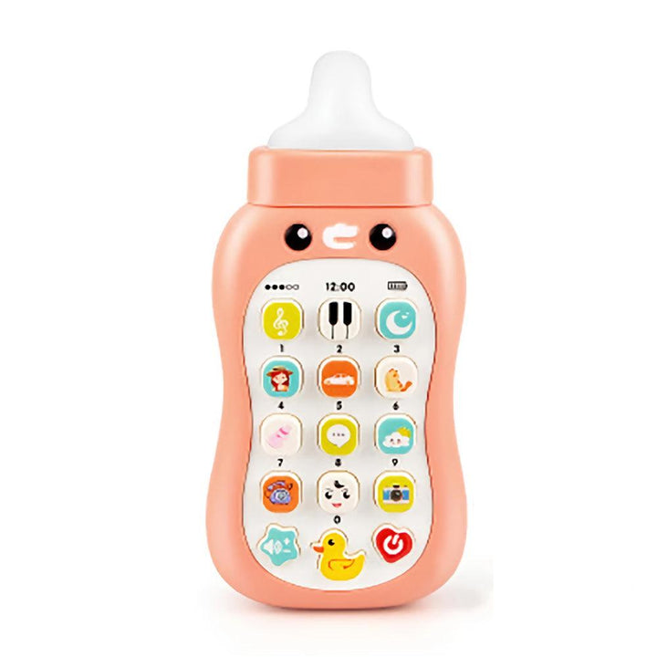 Baby Pacifier Simulation Mobile Phone Music Baby Bottle Soft Glue Can Bite Baby 0-1 year Old Early Education Boy Girl Toy - MRSLM