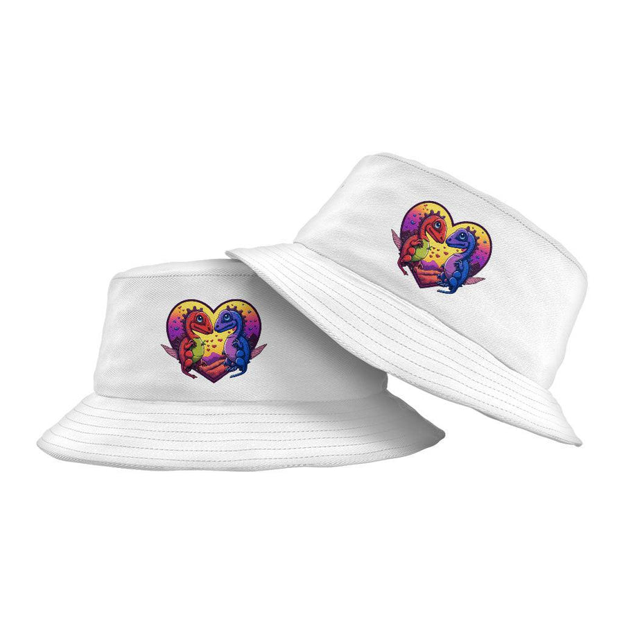 Dinosaurs in Love Bucket Hat - Art Hat - Unique Bucket Hat - MRSLM