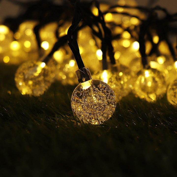 Solar Powered 12M 100 LED Crystal Ball String Fairy Light for Garden Christmas Outdoor Decor - MRSLM