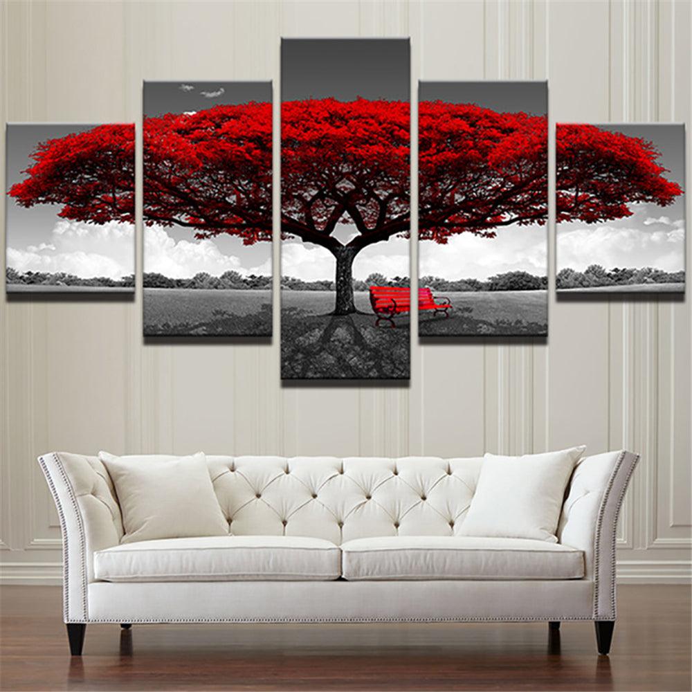 5 Panels Unframed Modern Canvas Art Oil Painting Picture Room Wall Art Pictures Home Wall Decoration Supplies - MRSLM