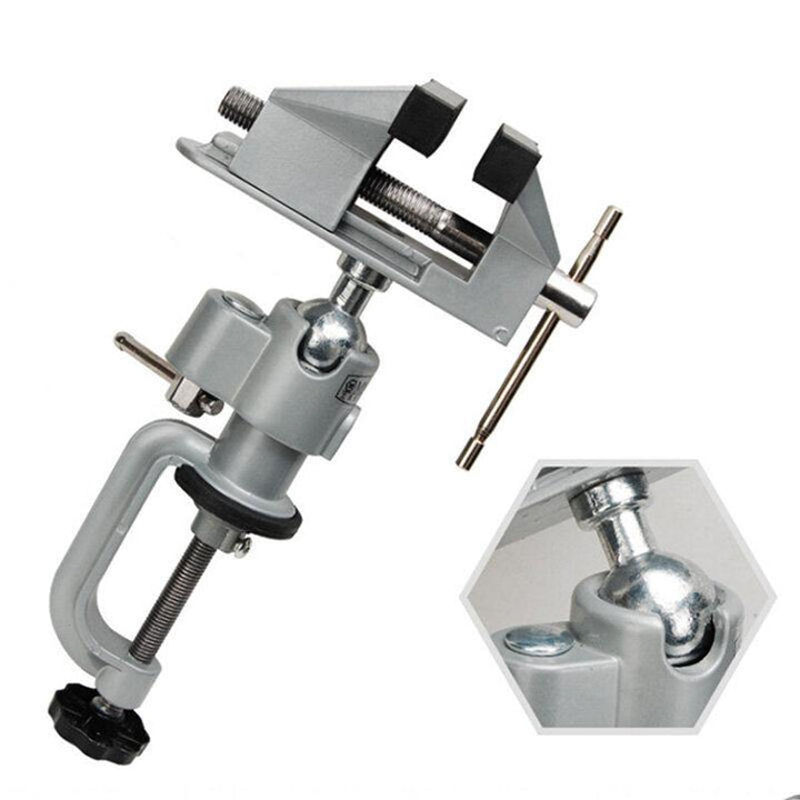 Aluminum Alloy 360 Degree Rotating Mini Vise Tool Home Use Small Jewelers Hobby Clamp On Table Bench Vice Lathe - MRSLM