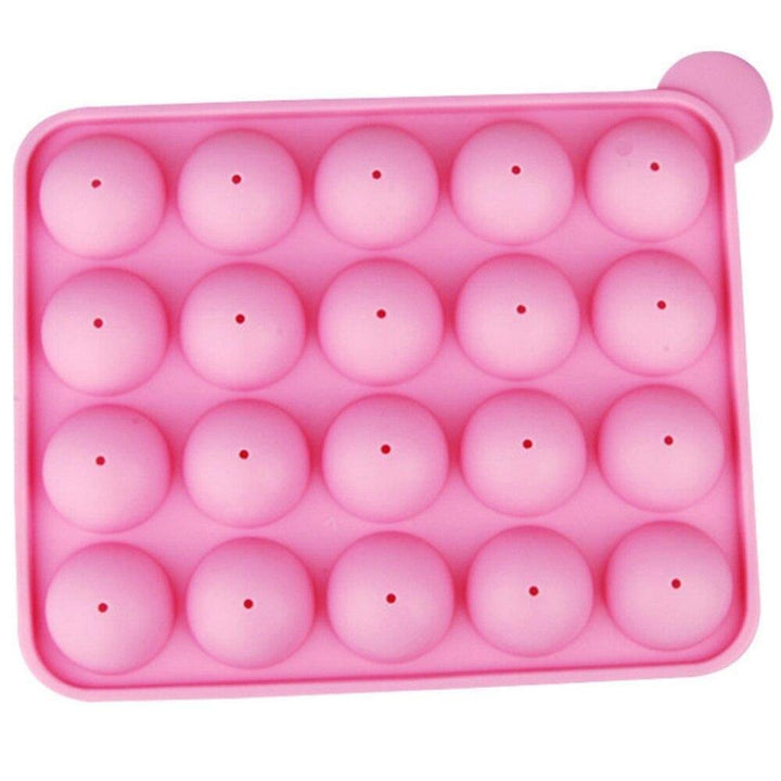 1PC 12/20 Holes Chocolate Ball Cupcake Cookie Candy Maker DIY Baking Tool Silicone Pop Lollipop Mold Stick Tray Cake Mould - MRSLM