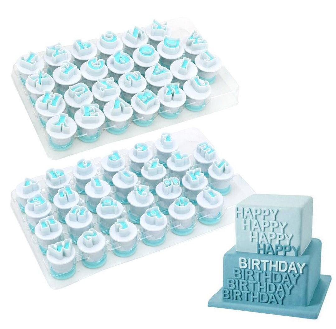 26 pcs/set Capital Letters Fondant Cake Mold Cookie Mould 10 Plastic Plunger Cutter Upper & Lowercase Alphabet Cookie Cutter - MRSLM