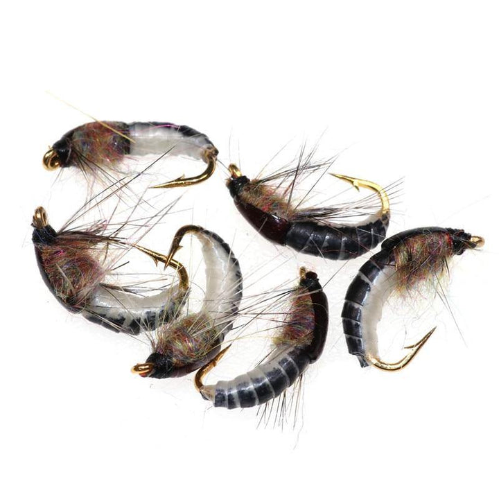 Hot 6Pcs/Set #12 Realistic Nymph Scud Fly for Trout Fishing Artificial Insect Bait Lure Simulated Scud Worm Fishing Lure (1) - MRSLM