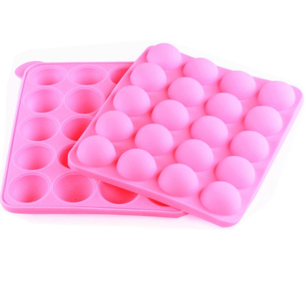 1PC 12/20 Holes Chocolate Ball Cupcake Cookie Candy Maker DIY Baking Tool Silicone Pop Lollipop Mold Stick Tray Cake Mould - MRSLM