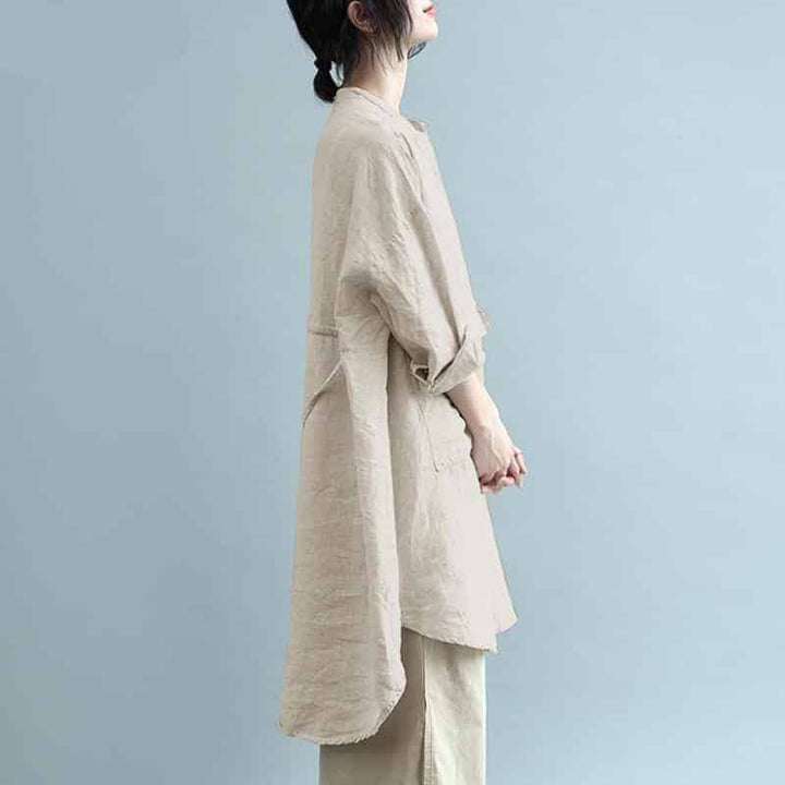 Linen Shirt Style Dress for Women