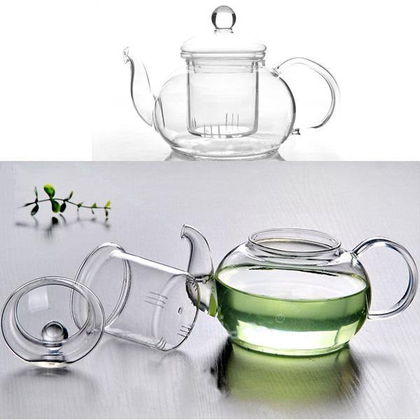 350ML-1000ML Heat Resistant Glass Teapot With Infuser Coffee Tea Leaf - MRSLM